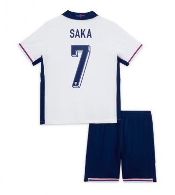 Inglaterra Bukayo Saka #7 Primera Equipación Niños Eurocopa 2024 Manga Corta (+ Pantalones cortos)